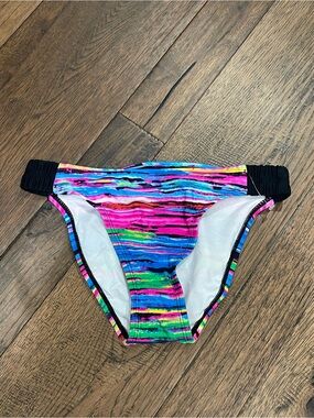 Zelos Colorful Rainbow Striped Bikini Bottoms - Multicolor Size S New